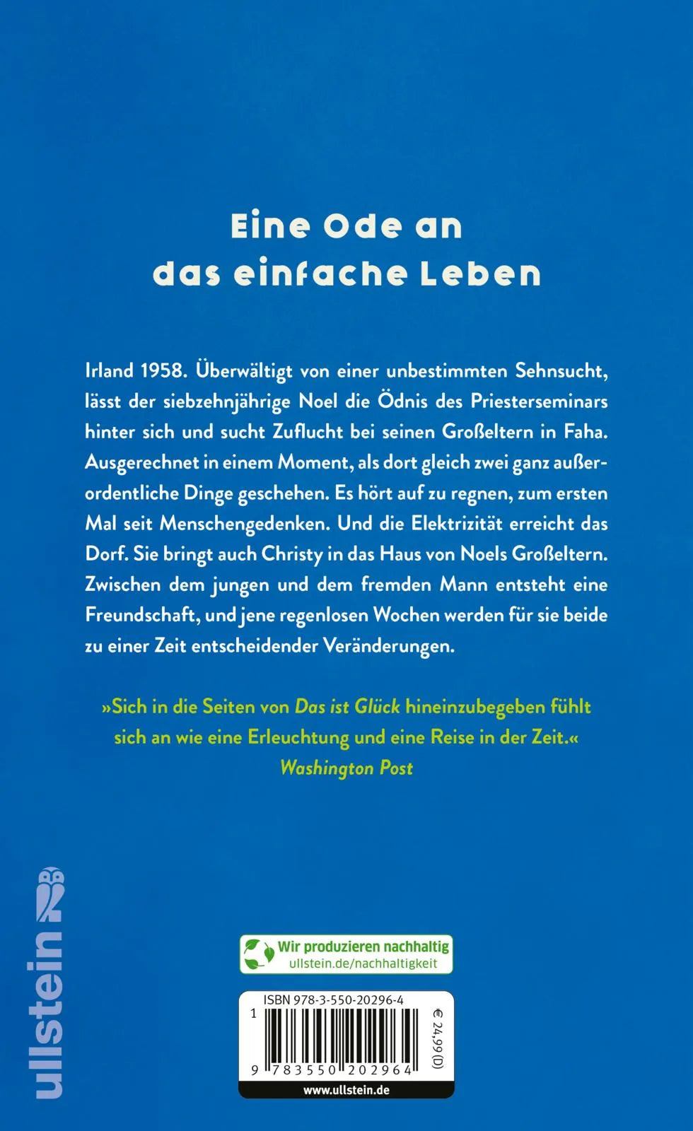 Buchrückseite von 'Das ist Glück' mit Klappentext - Gebundene Ausgabe