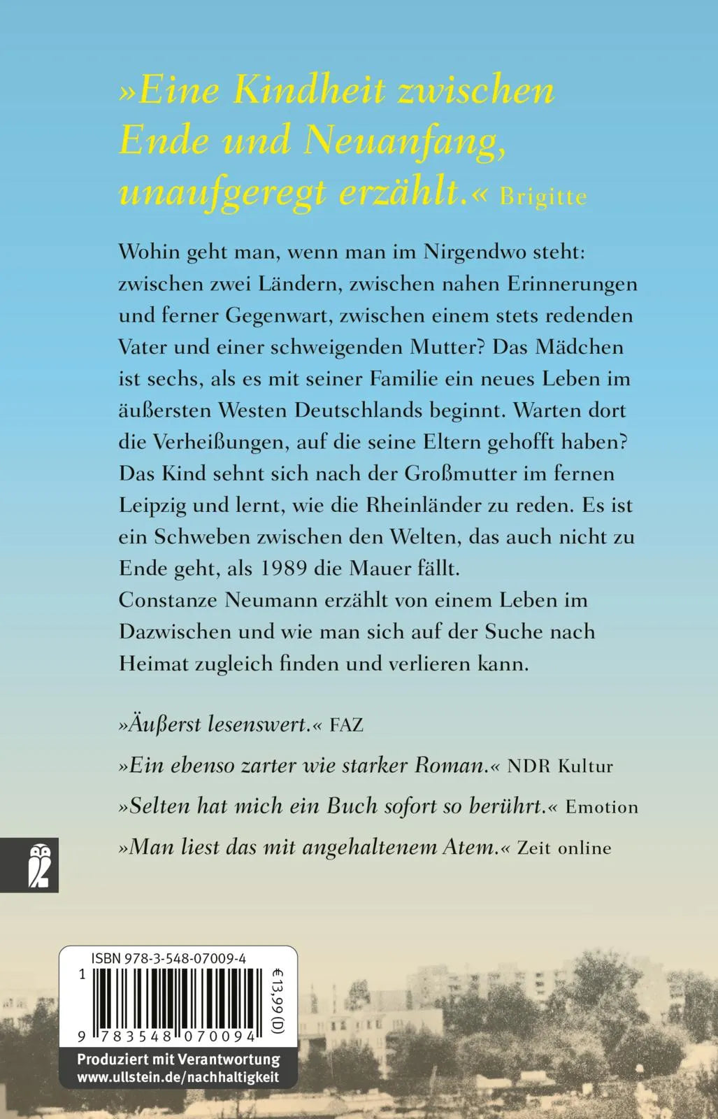 Buchrückseite von 'Das Jahr ohne Sommer' mit Klappentext - Taschenbuch