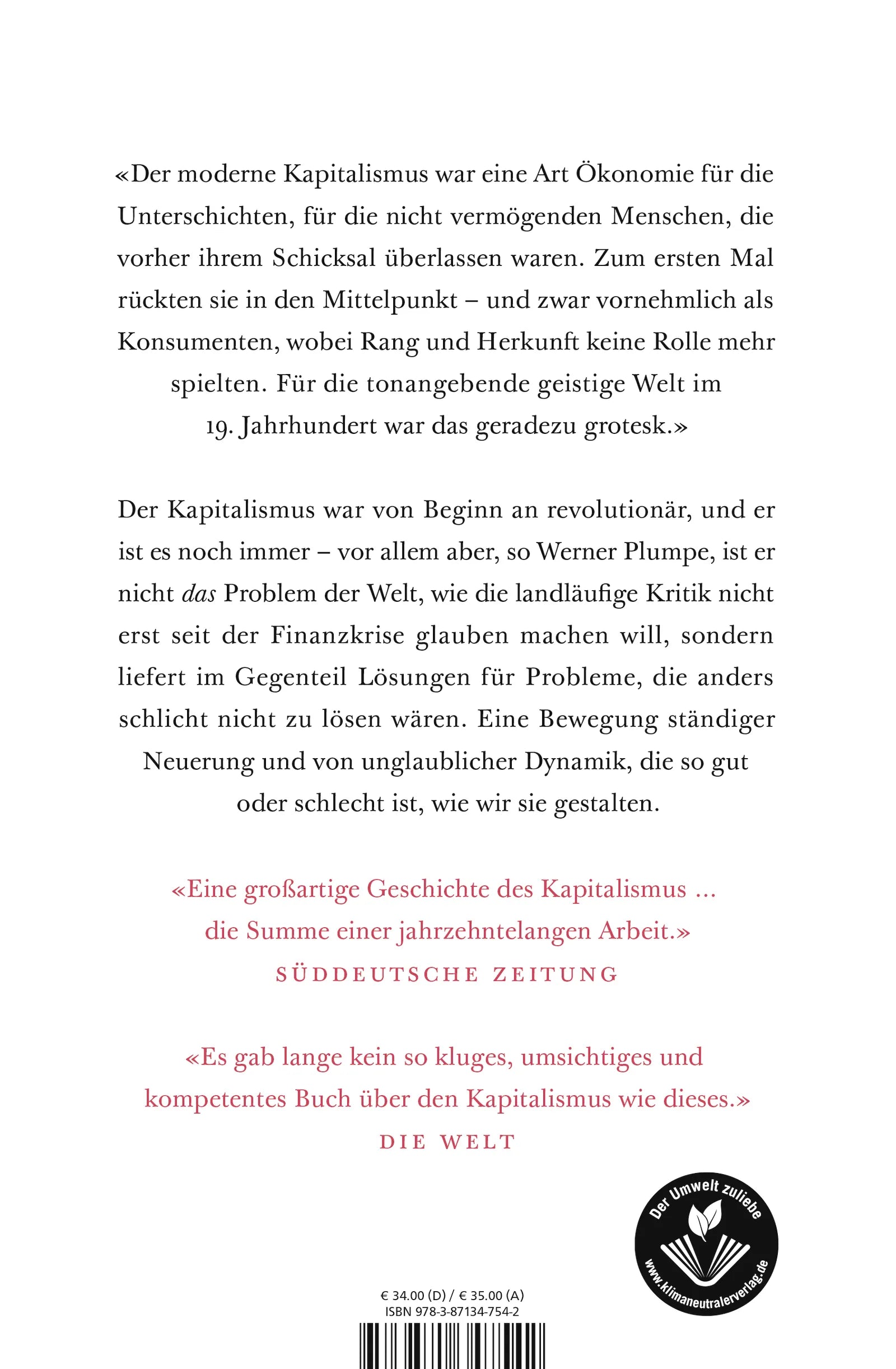 Buchrückseite von 'Das kalte Herz' mit Klappentext - Gebundene Ausgabe