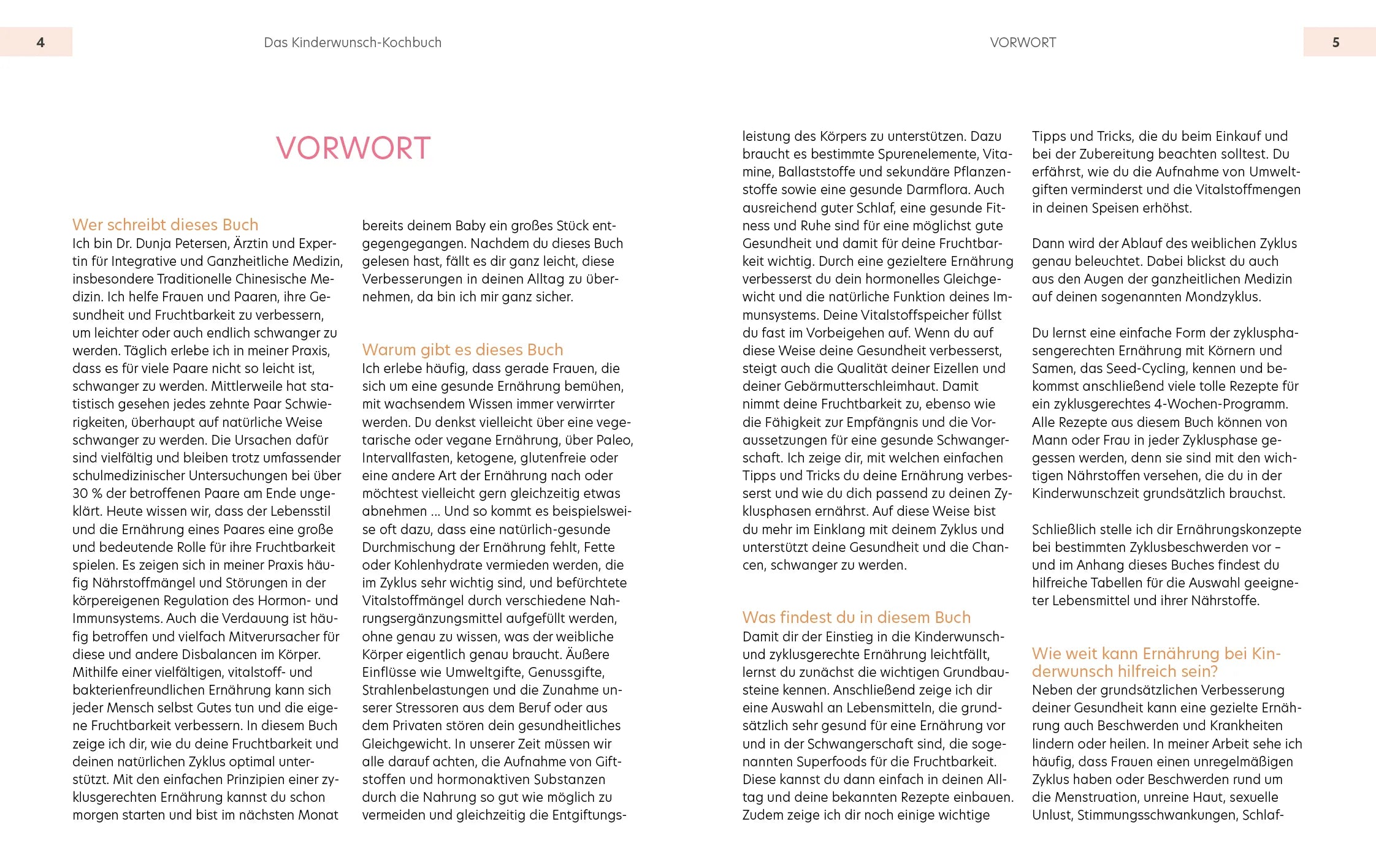 Innenansicht von 'Das Kinderwunsch-Kochbuch' - Taschenbuch