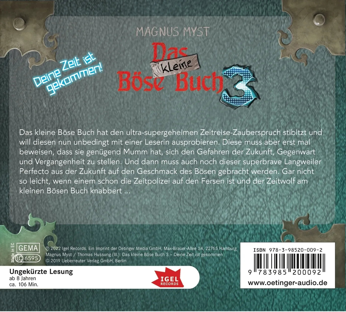 Rückseite: Das kleine Böse Buch 3. Deine Zeit ist gekommen (Hörbuch CD)