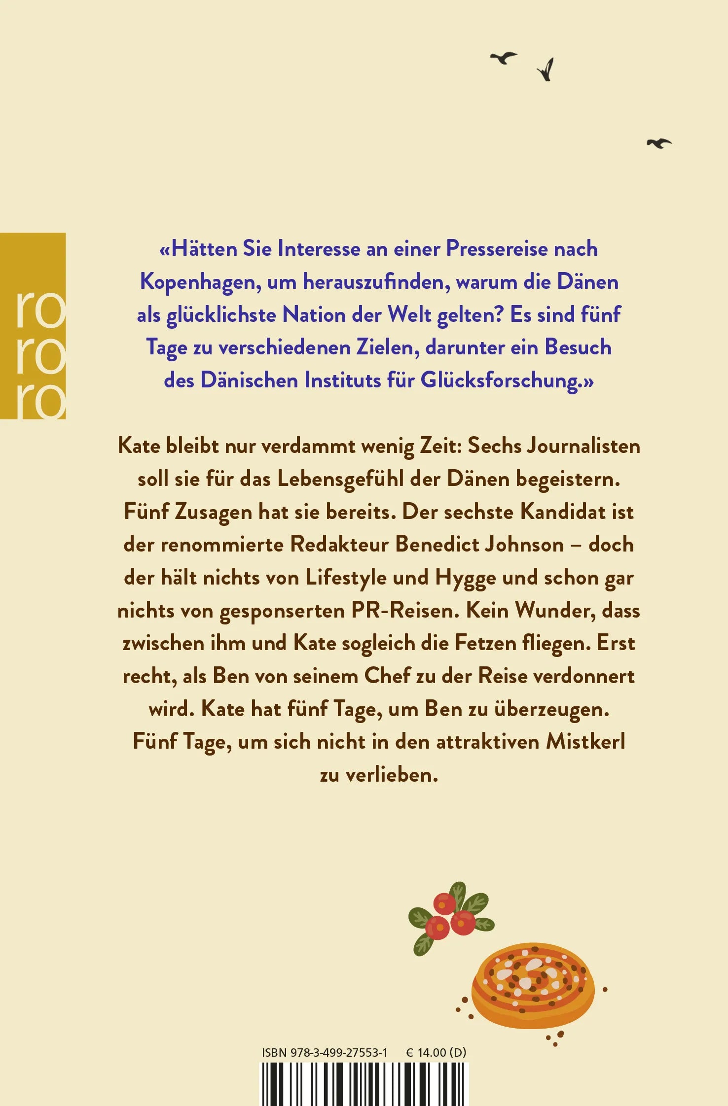 Buchrückseite von 'Das kleine Café in Kopenhagen' mit Klappentext - Taschenbuch