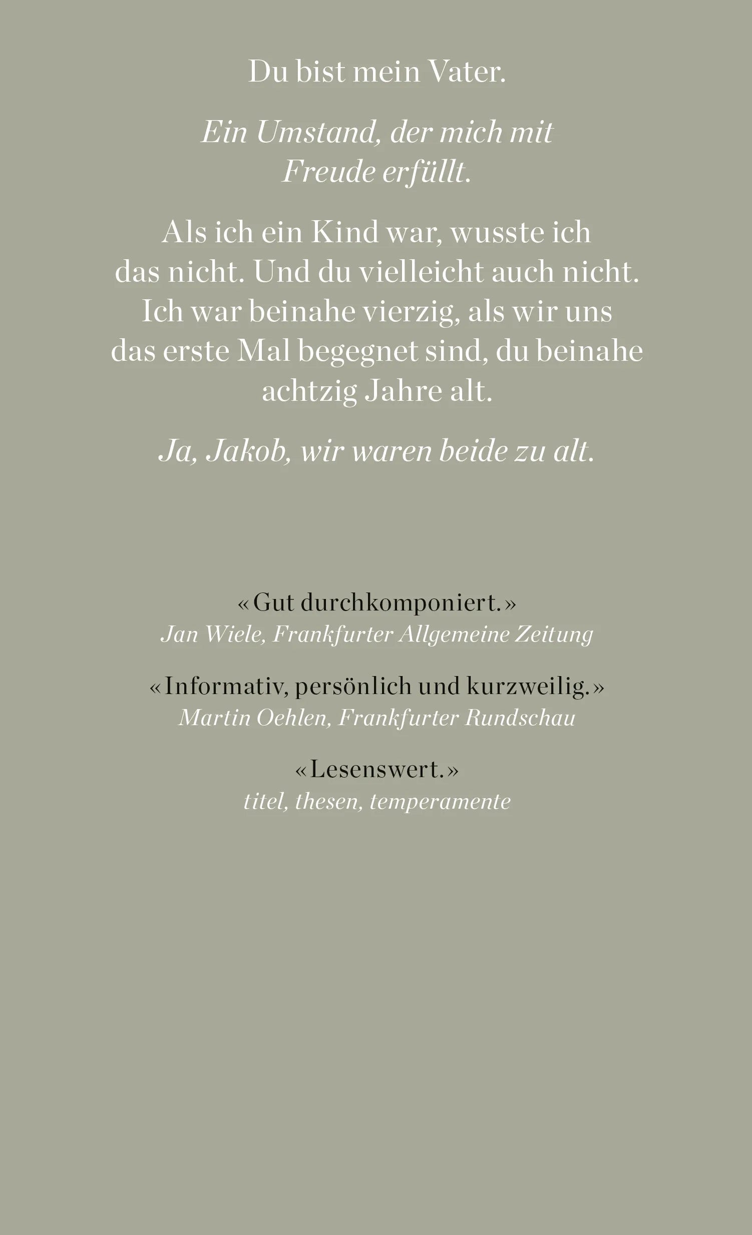 Buchrückseite von 'Das Leben wortwörtlich' mit Klappentext - Gebundene Ausgabe