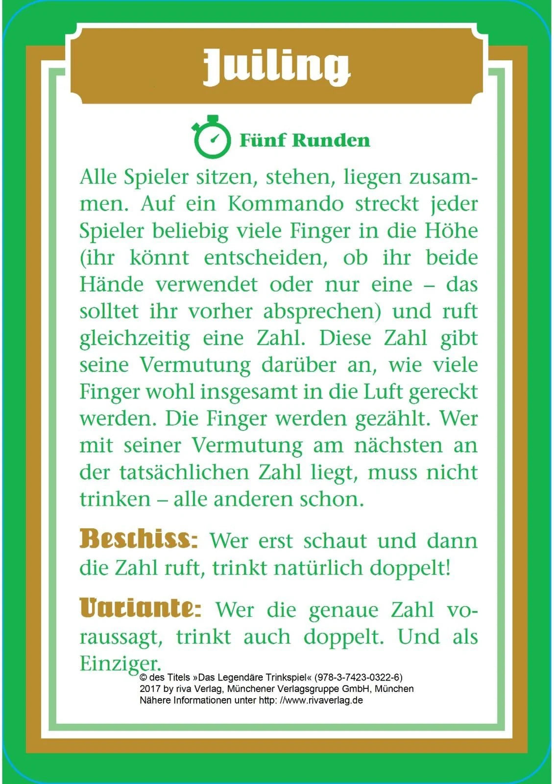 Das legendäre Trinkspiel – Ansicht