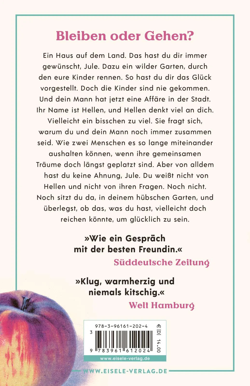 Buchrückseite von 'Das leise Platzen unserer Träume' mit Klappentext - Taschenbuch