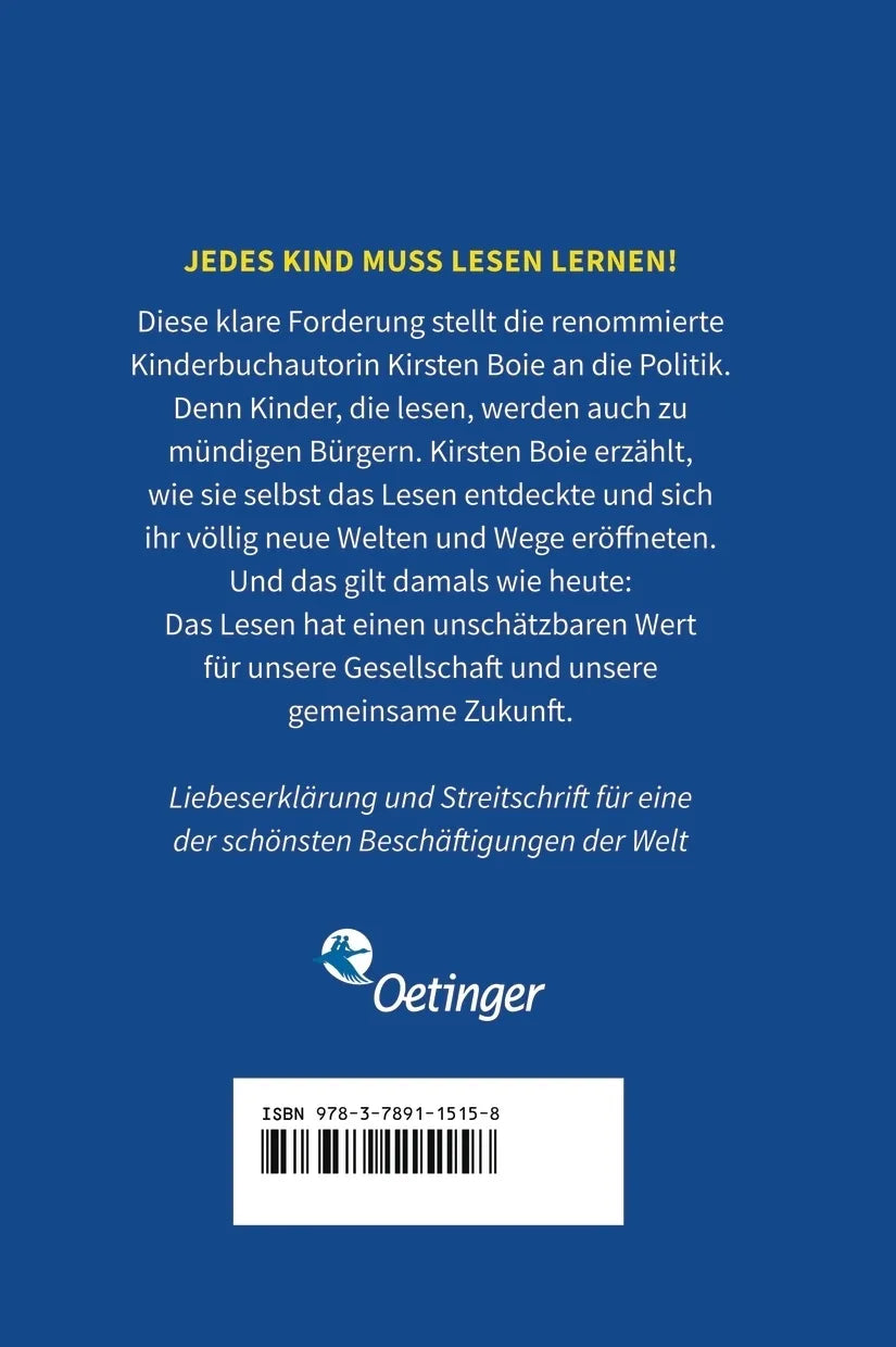 Buchrückseite von 'Das Lesen und ich' mit Klappentext - Gebundene Ausgabe