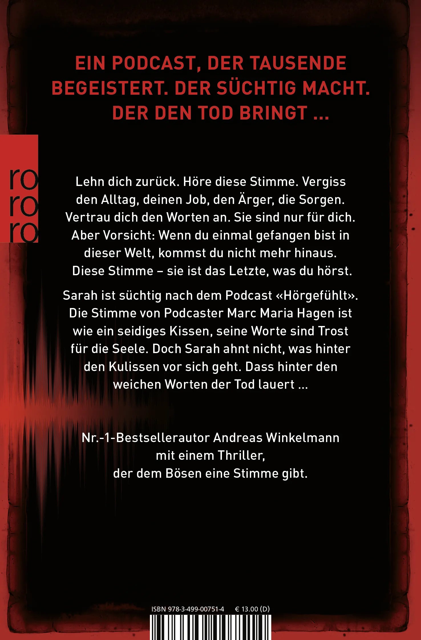 Buchrückseite von 'Das Letzte, was du hörst' mit Klappentext - Taschenbuch