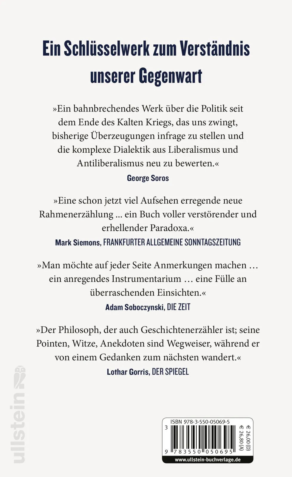Buchrückseite von 'Das Licht, das erlosch' mit Klappentext - Gebundene Ausgabe