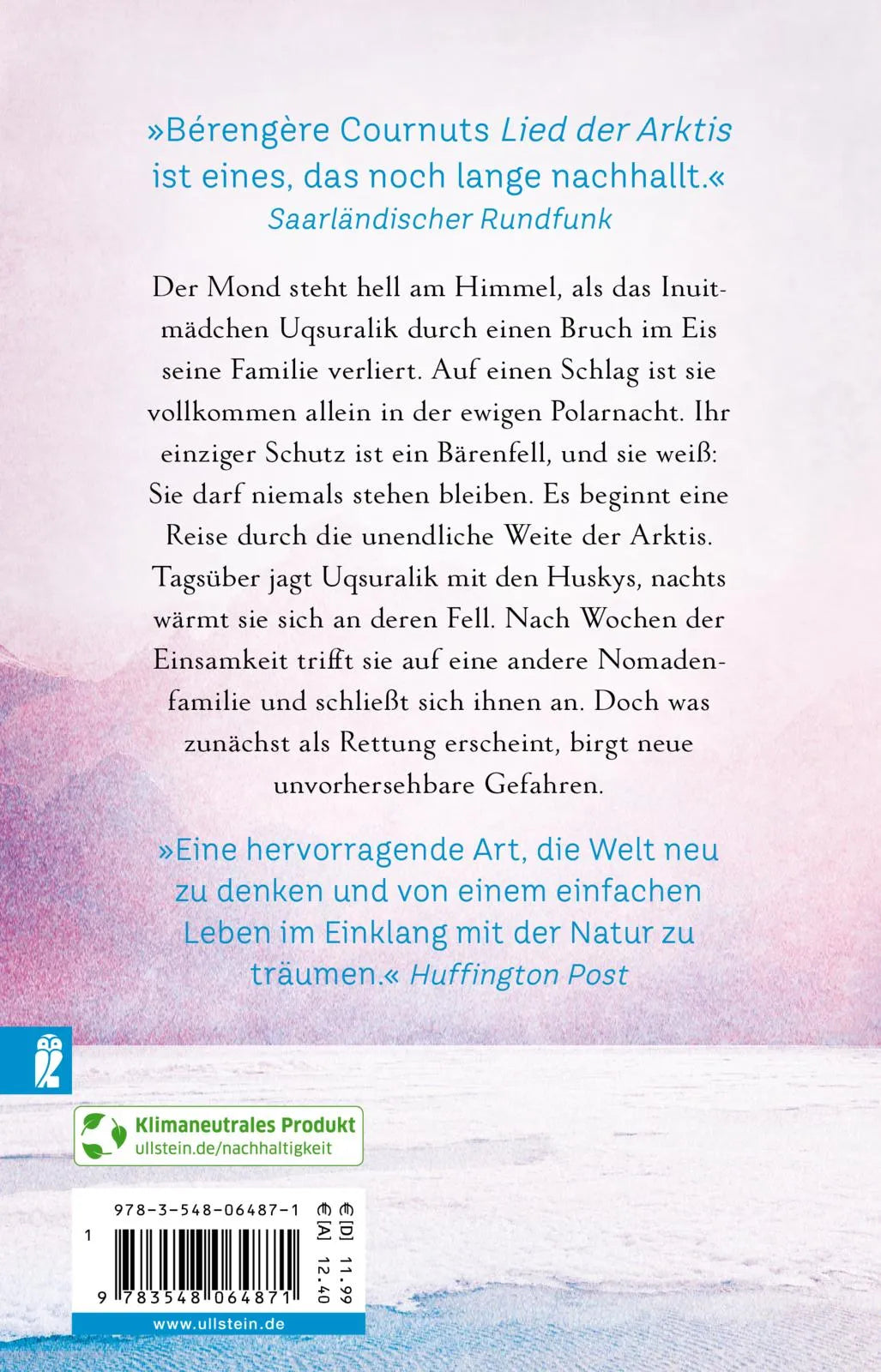 Buchrückseite von 'Das Lied der Arktis' mit Klappentext - Taschenbuch