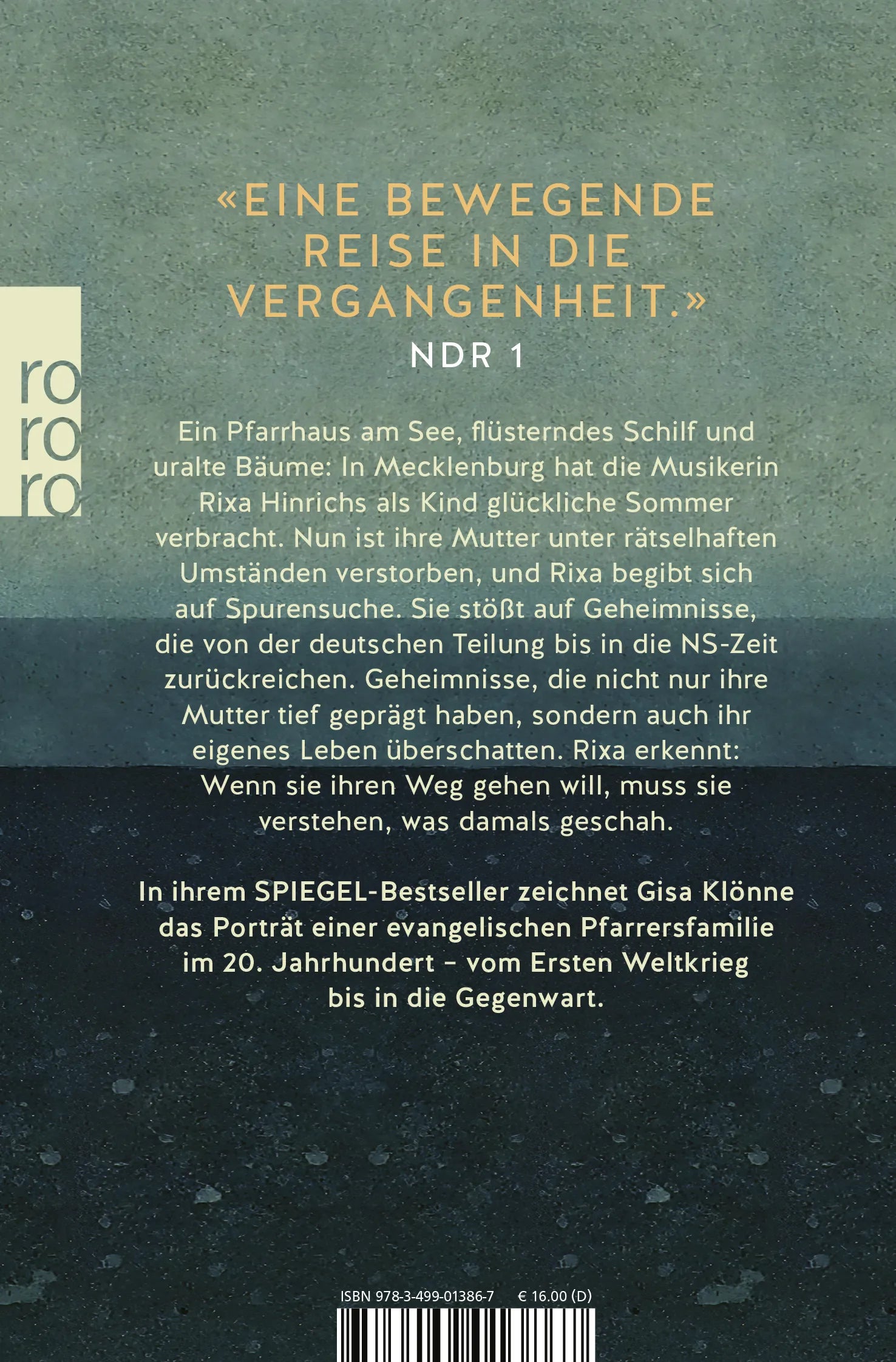 Buchrückseite von 'Das Lied der Stare nach dem Frost' mit Klappentext - Taschenbuch