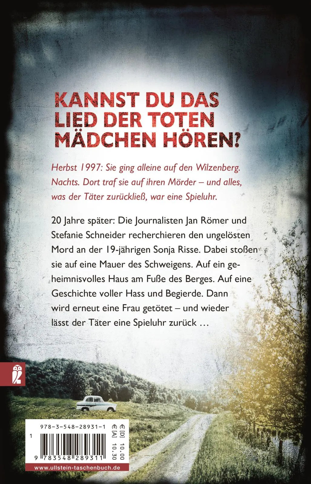 Buchrückseite von 'Das Lied der toten Mädchen' mit Klappentext - Taschenbuch