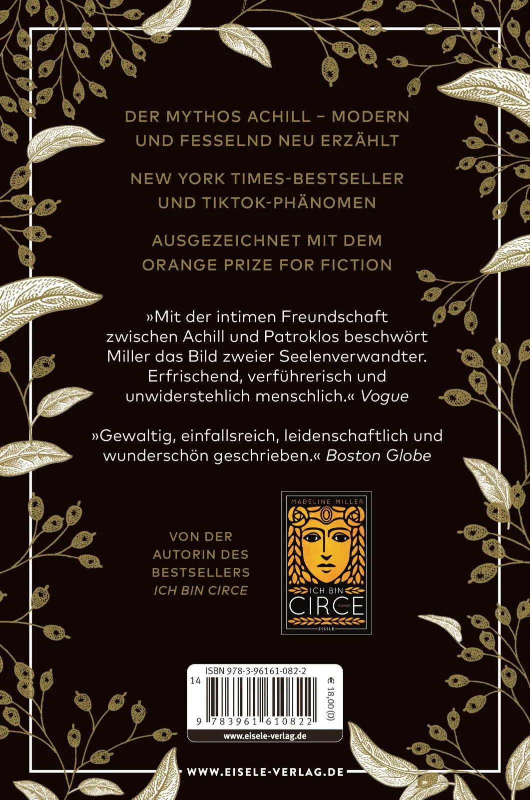 Rückseite: Das Lied des Achill (Paperback)