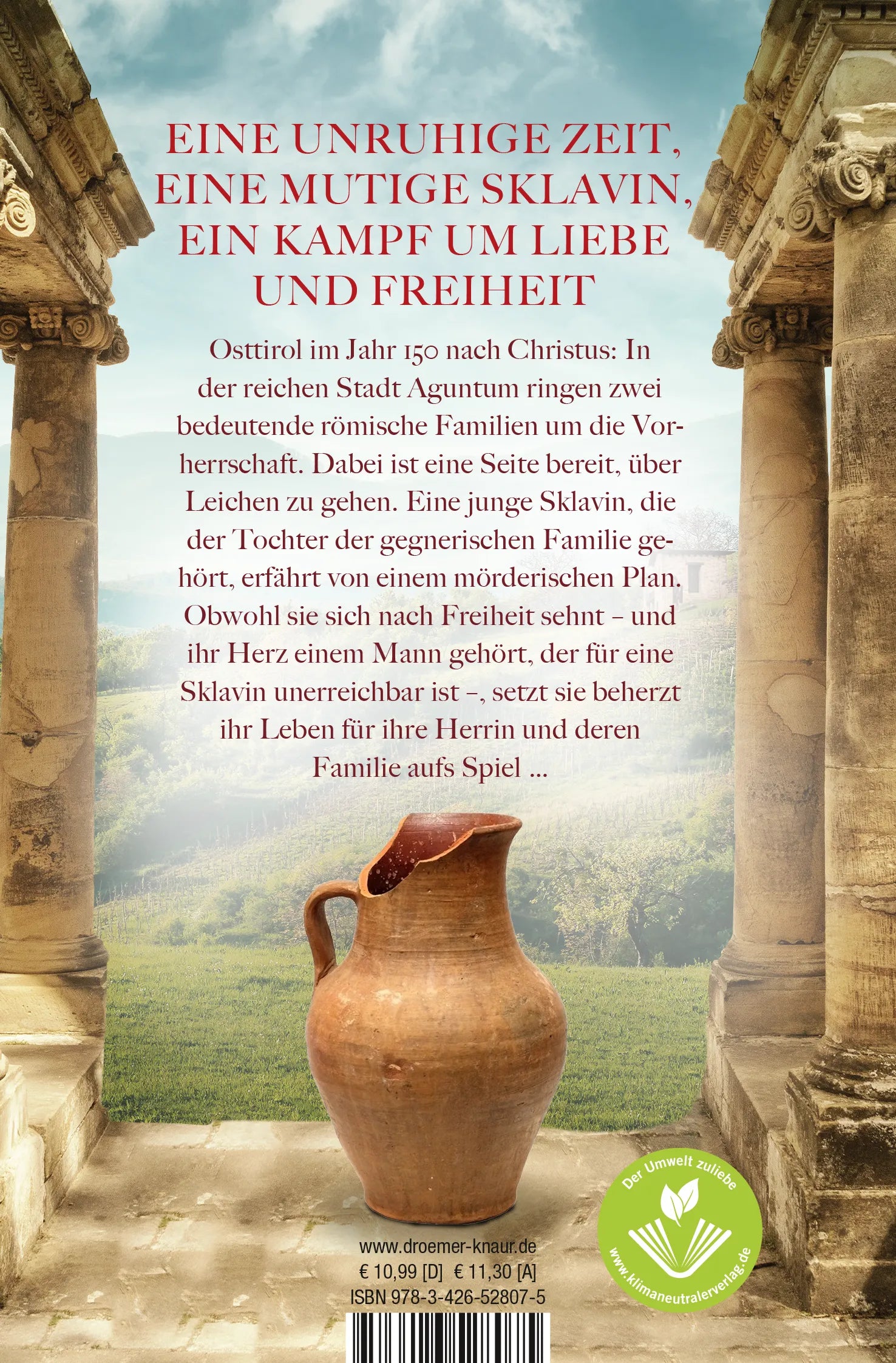 Buchrückseite von 'Das Mädchen von Agunt' mit Klappentext - Taschenbuch