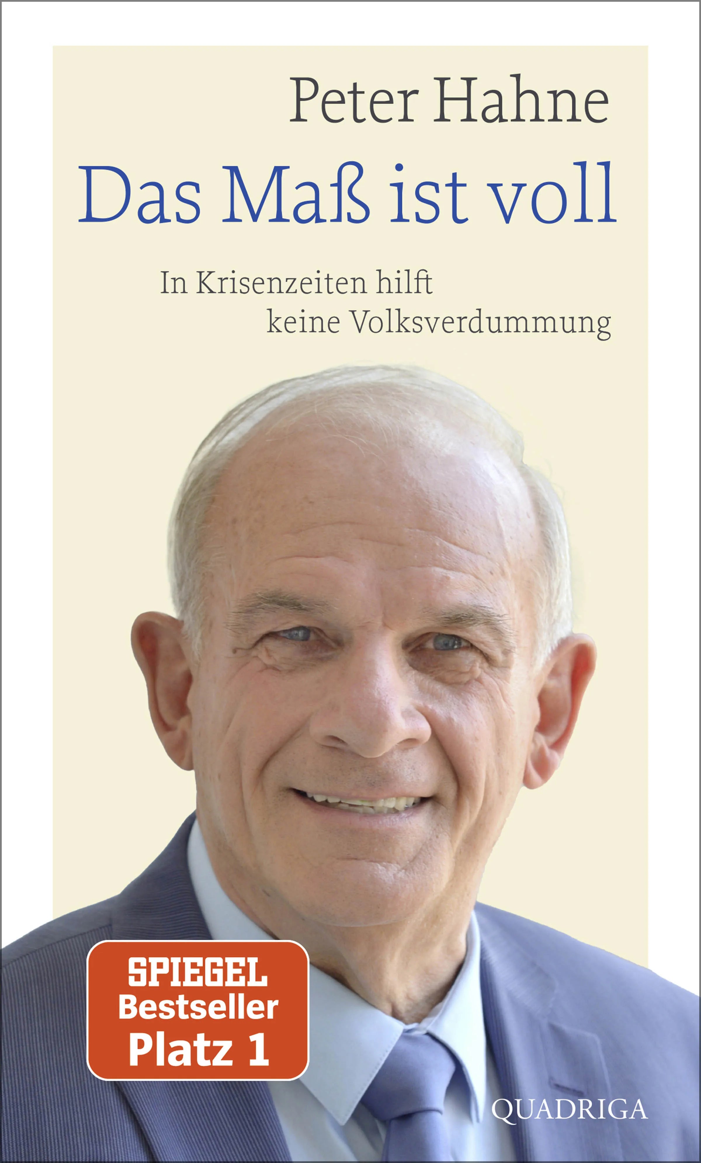 Buchcover von 'Das Maß ist voll' - Gebundene Ausgabe von Peter Hahne