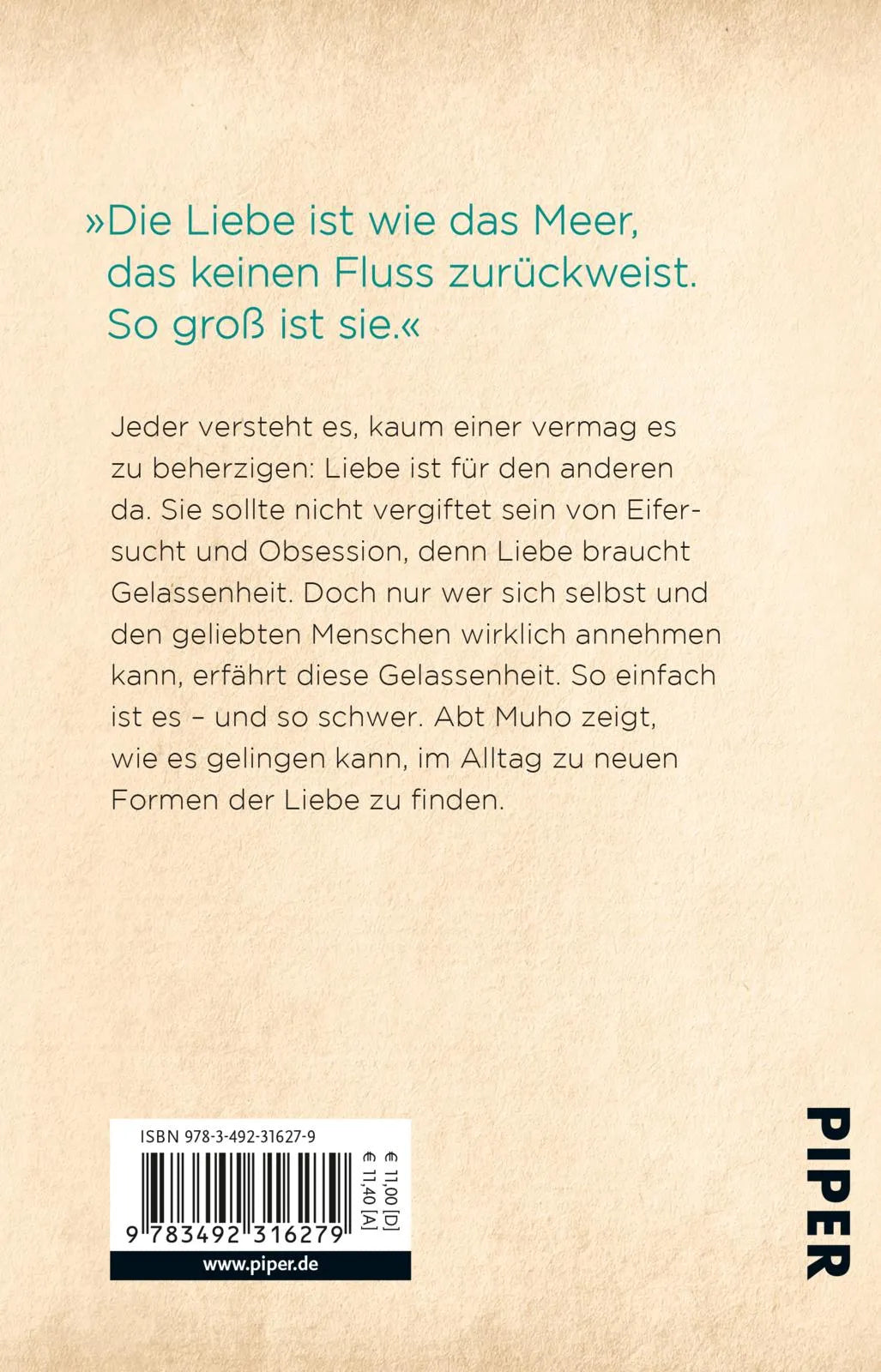 Buchrückseite von 'Das Meer weist keinen Fluss zurück' mit Klappentext - Taschenbuch