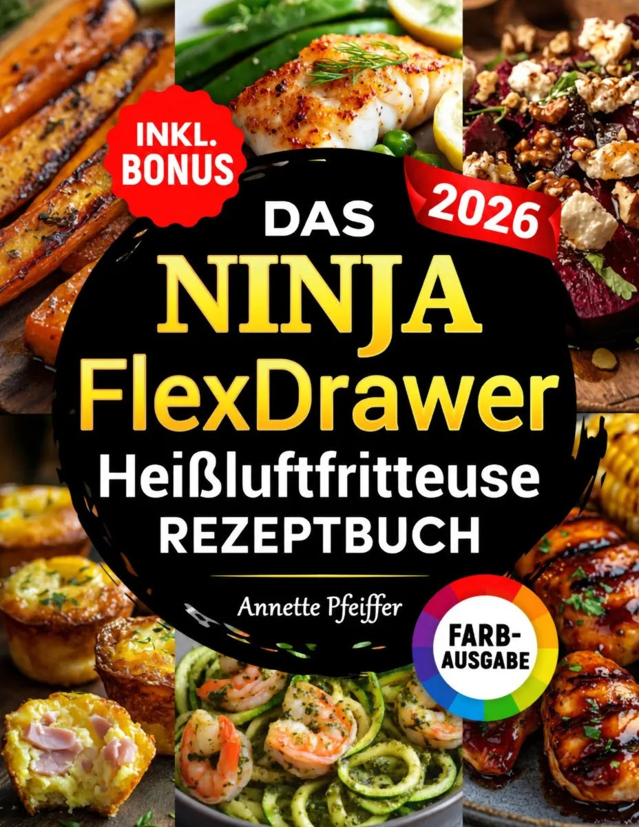 Cover: Das Ninja FlexDrawer Heißluftfritteuse Rezeptbuch XXL (E-Book) von Annette Pfeiffer