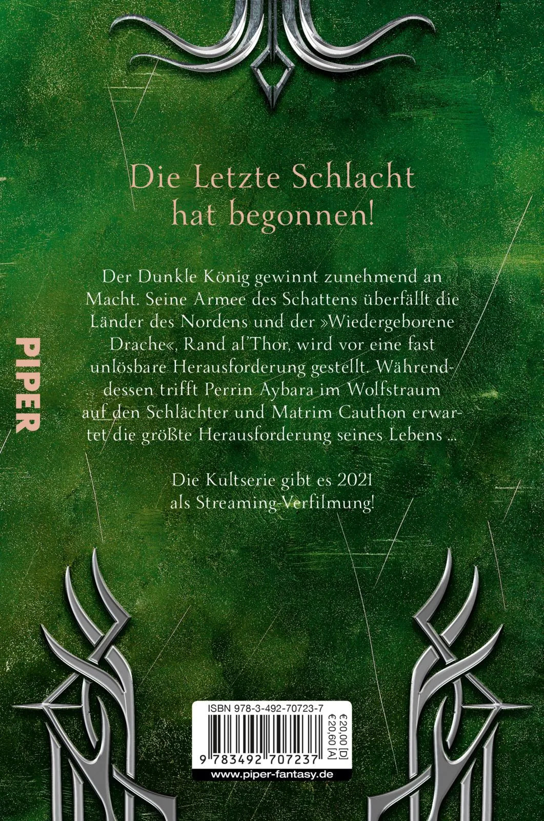 Buchrückseite von 'Das Rad der Zeit 13' mit Klappentext - Paperback