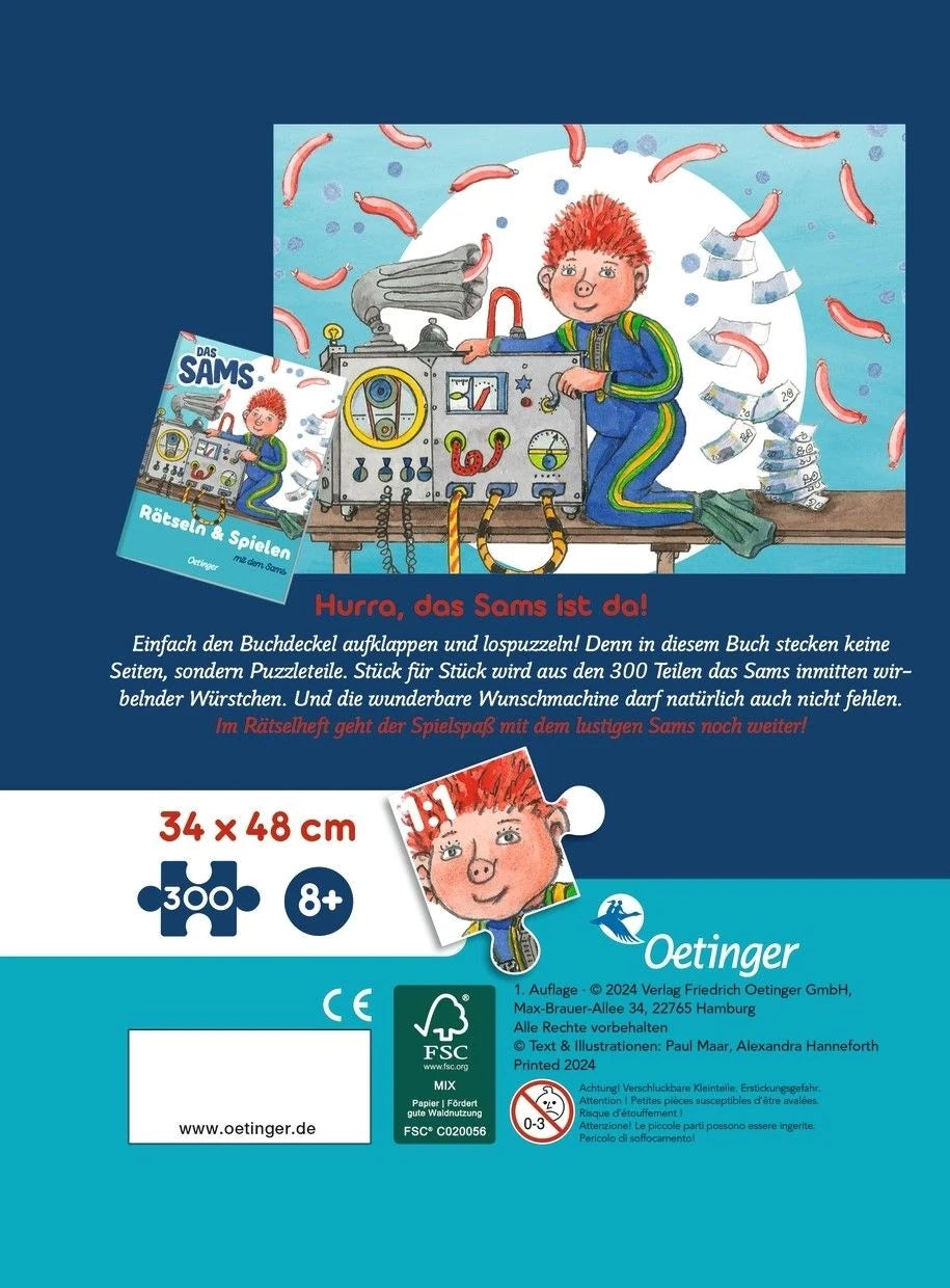 Das Sams. Puzzle im Buch. 300 Teile, Format 48 x 24 cm – Ansicht