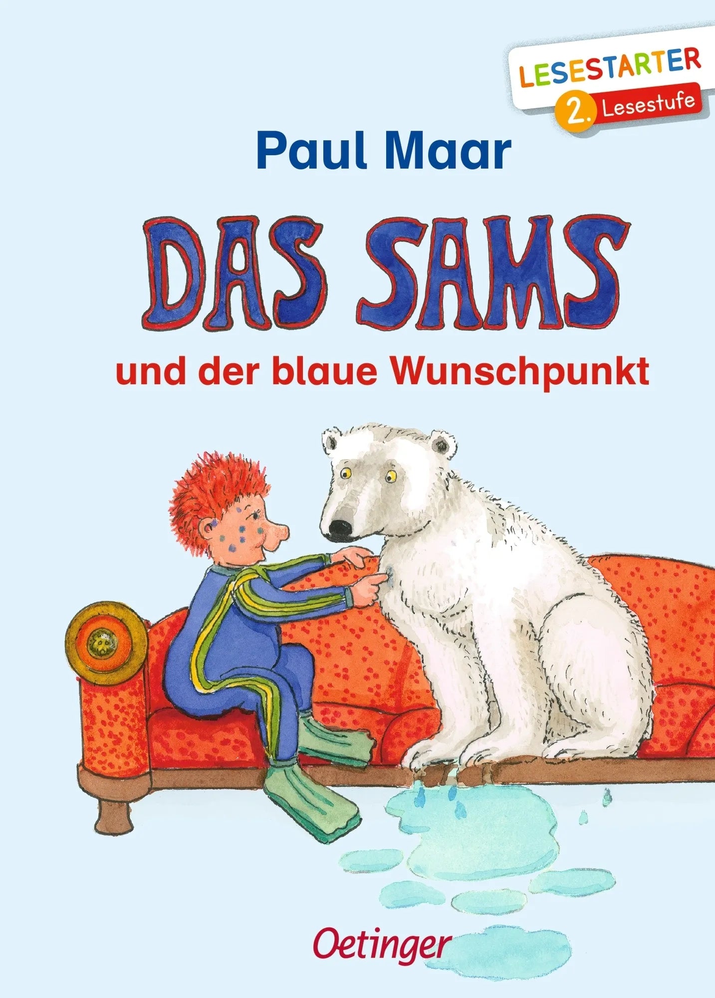 Buchcover von 'Das Sams und der blaue Wunschpunkt' - Gebundene Ausgabe von Paul Maar