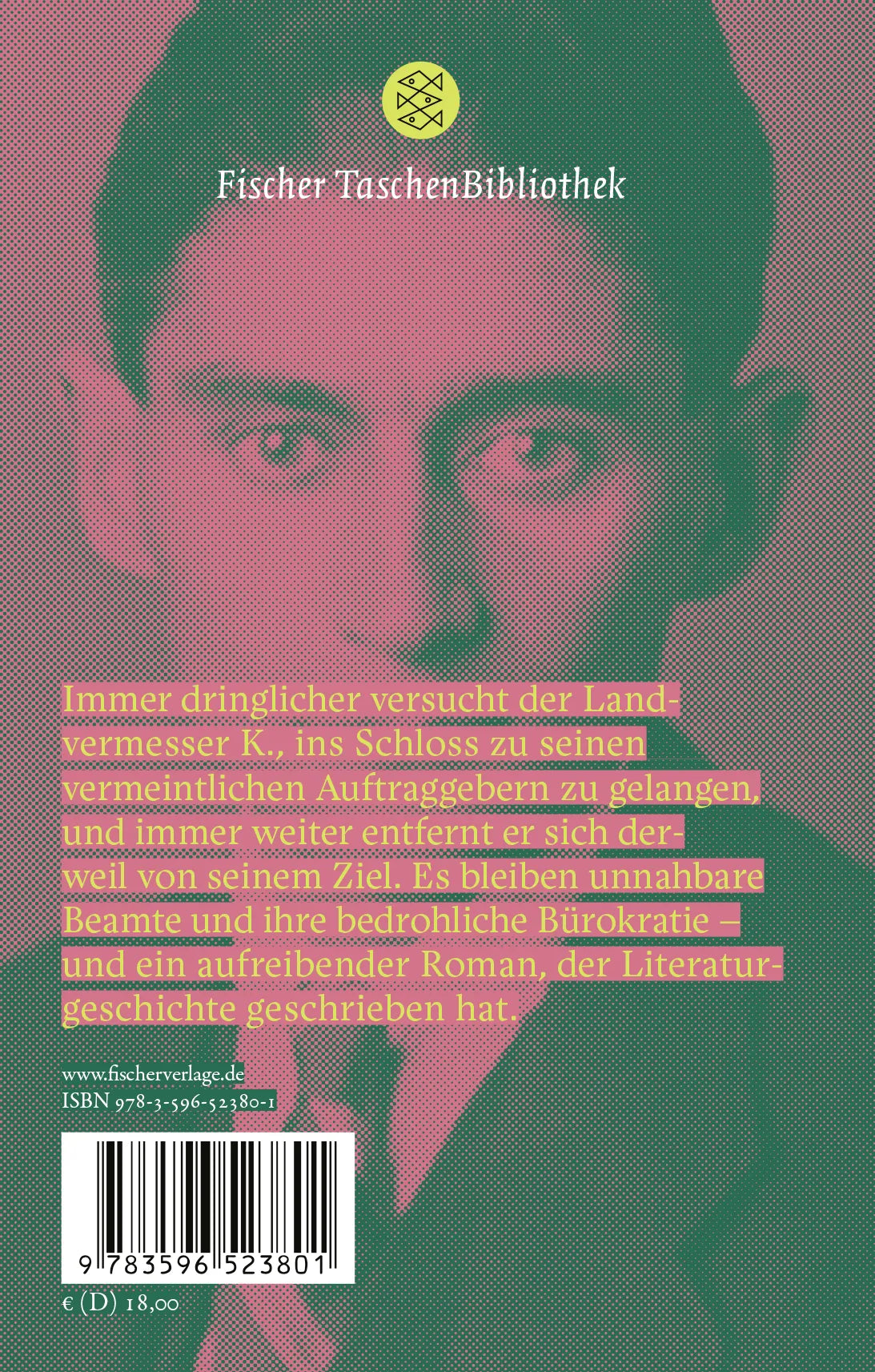 Buchrückseite von 'Das Schloss' mit Klappentext - Gebundene Ausgabe
