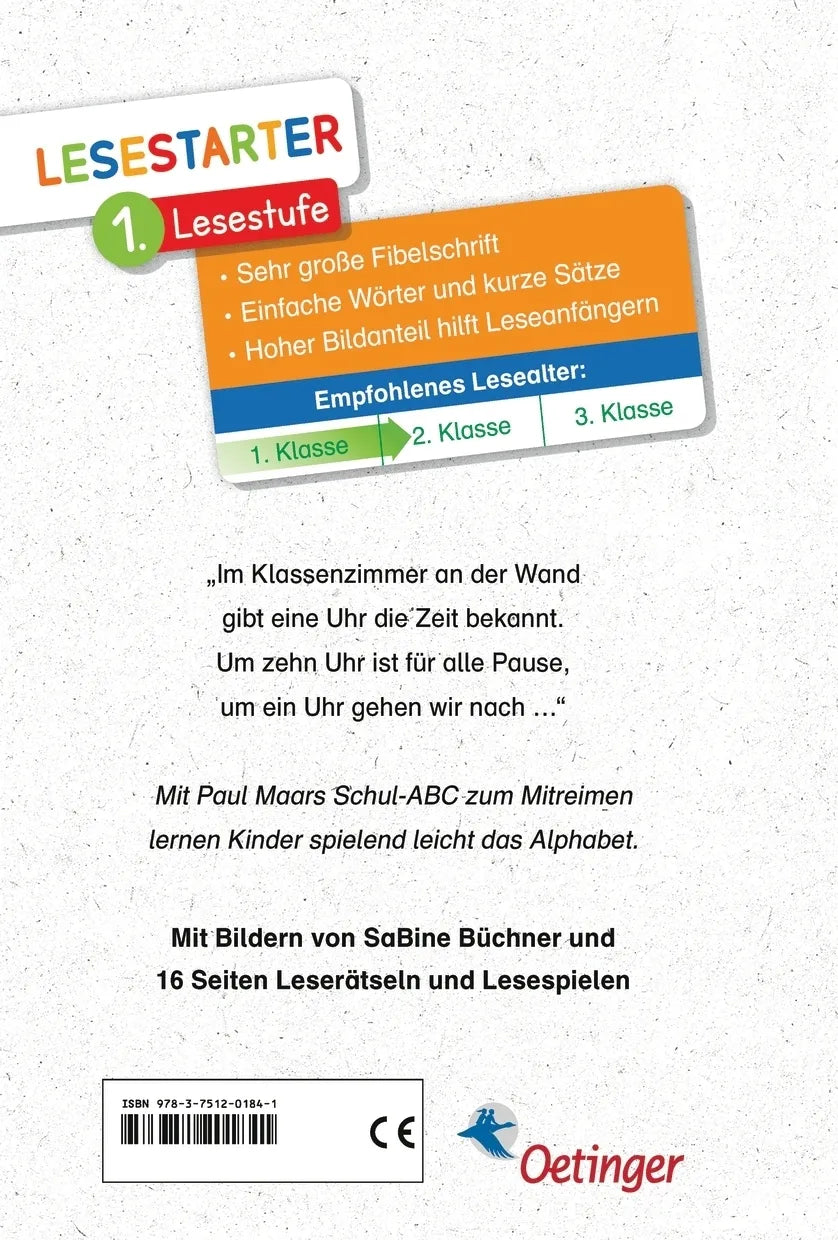 Buchrückseite von 'Das Schul-ABC. Verse zum Mitraten und Mitreimen' mit Klappentext - Gebundene Ausgabe