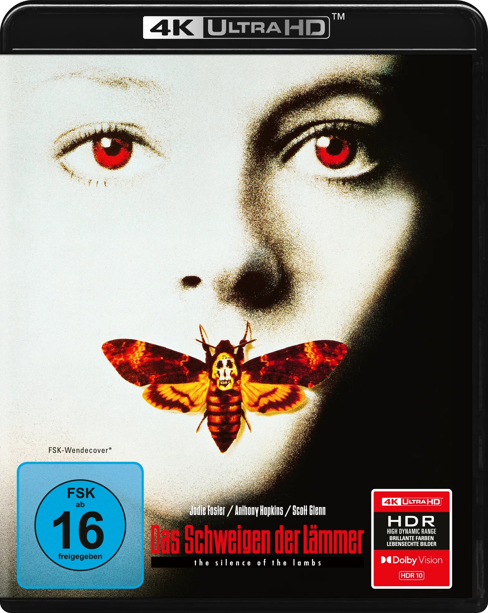 4K UHD Blu-ray-Cover: Das Schweigen der Lämmer. Regie: Jonathan Demme