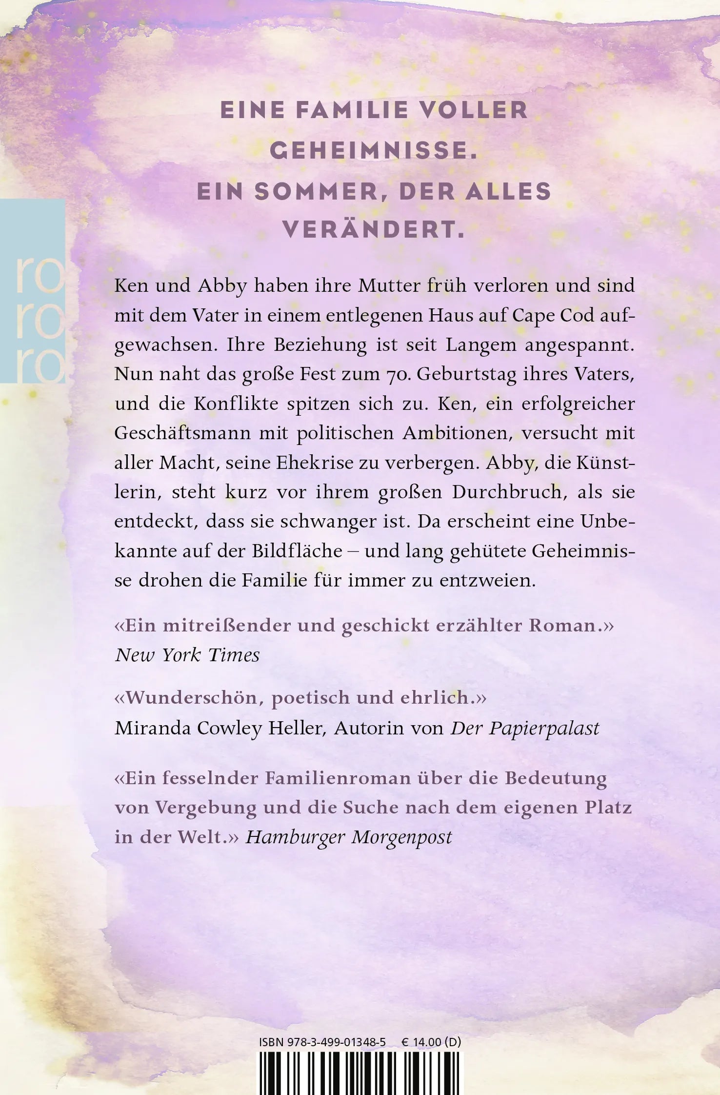 Buchrückseite von 'Das Sommerfest' mit Klappentext - Taschenbuch