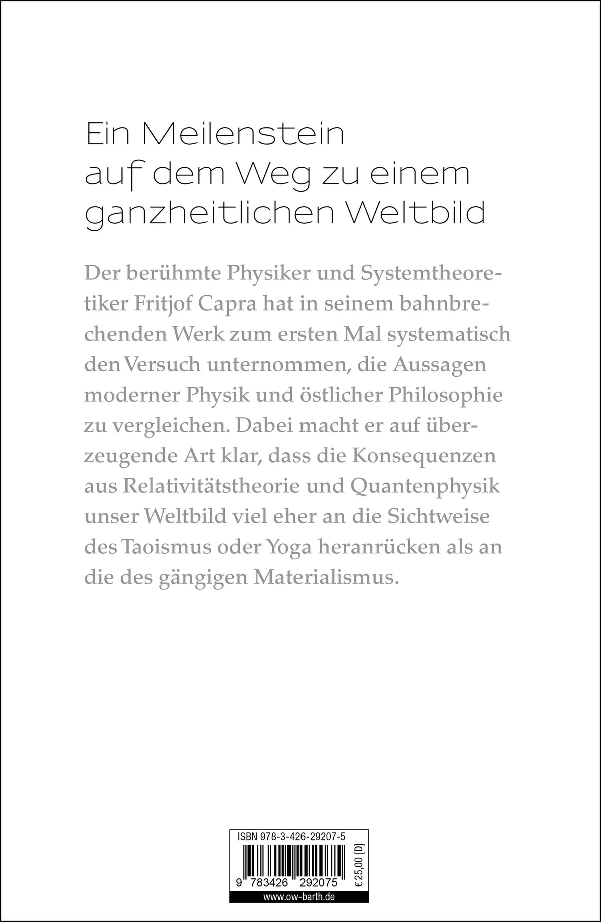 Rückseite: Das Tao der Physik (Paperback)