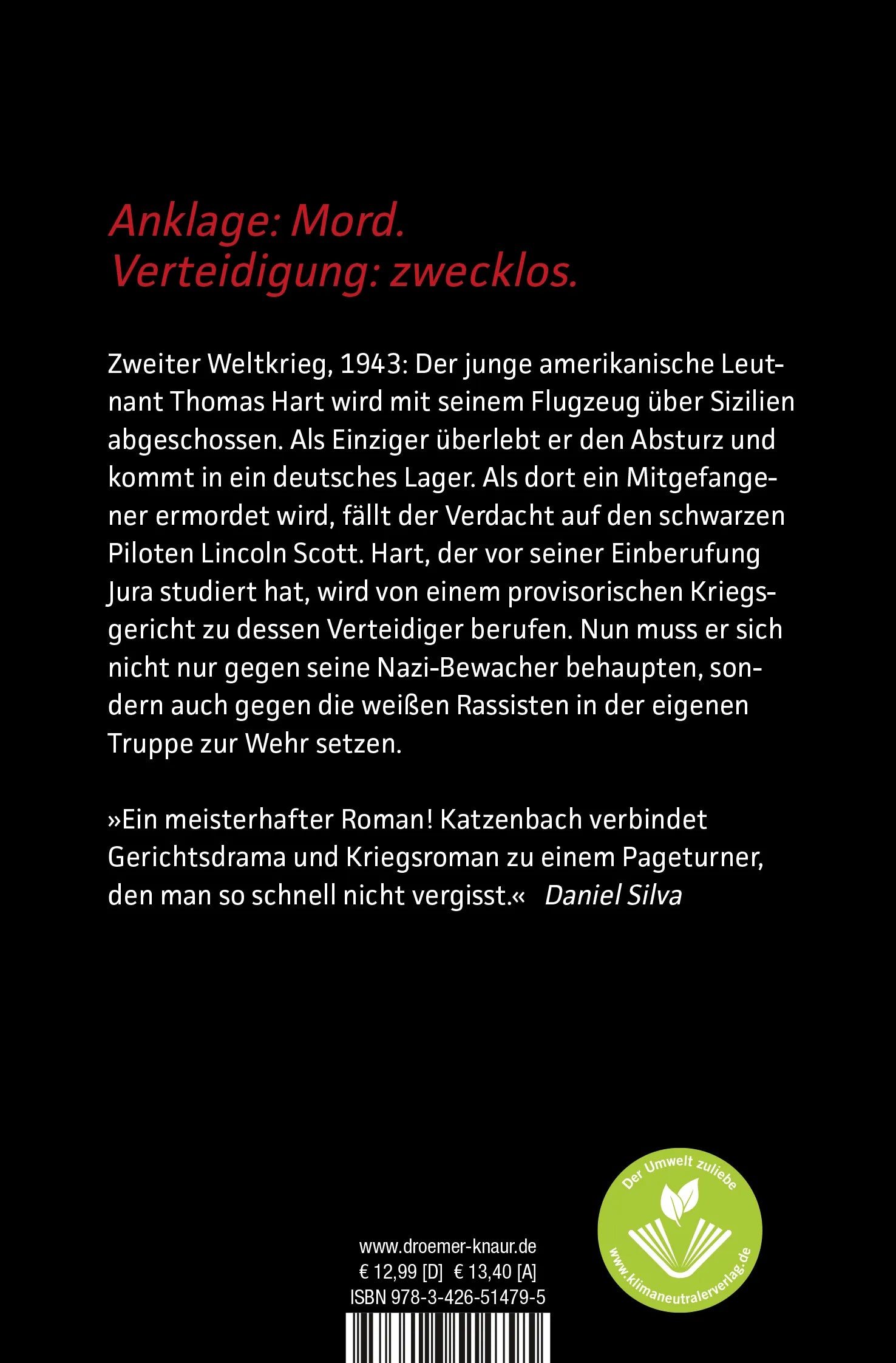Buchrückseite von 'Das Tribunal' mit Klappentext - Taschenbuch