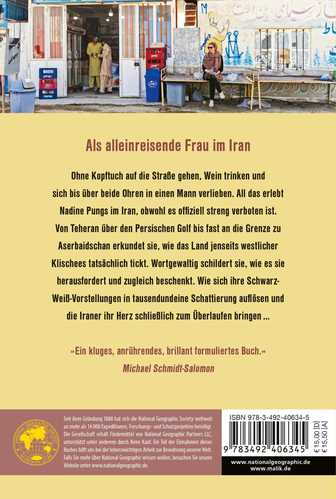 Buchrückseite von 'Das verlorene Kopftuch' mit Klappentext - Taschenbuch