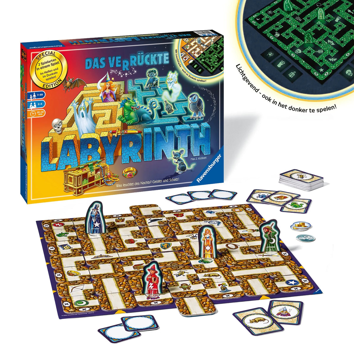 Das verrückte Labyrinth - Glow in the Dark - Gesellschaftsspiel & Brettspiel ab 7 Jahre – Ansicht