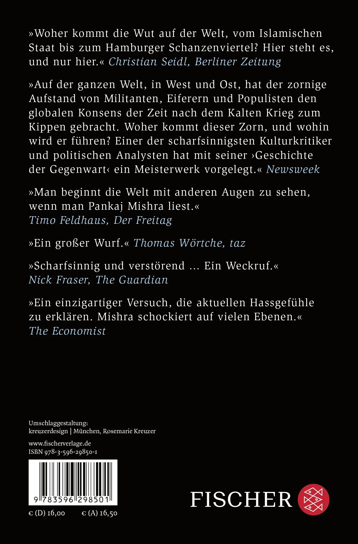 Buchrückseite von 'Das Zeitalter des Zorns' mit Klappentext - Taschenbuch