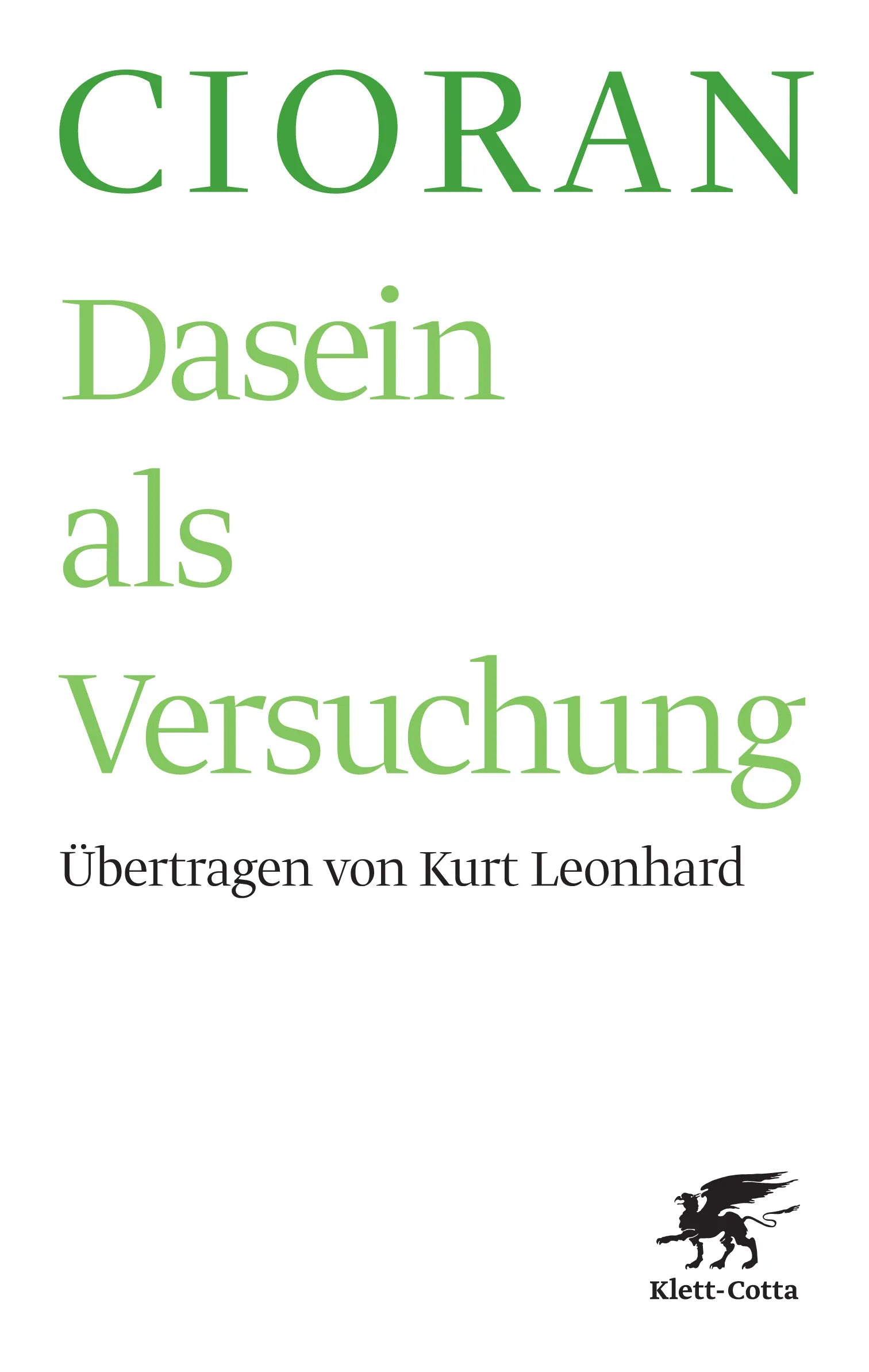 Buchcover von 'Dasein als Versuchung' - Paperback von Emile M. Cioran