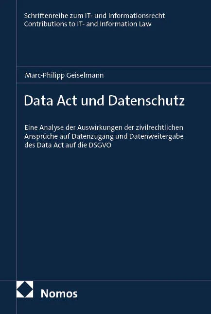 Cover: Data Act und Datenschutz (E-Book) von Marc-Philipp Geiselmann