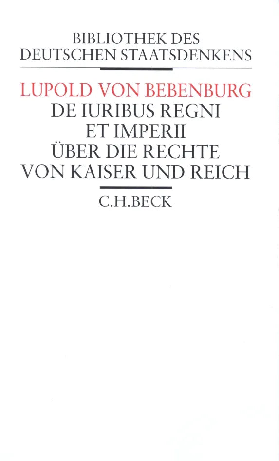 Buchcover von 'De iuribus regni et imperii' - Gebundene Ausgabe von Lupold von Bebenburg