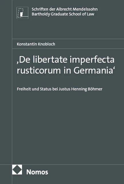 Cover: ,De libertate imperfecta rusticorum in Germania‘ (E-Book)