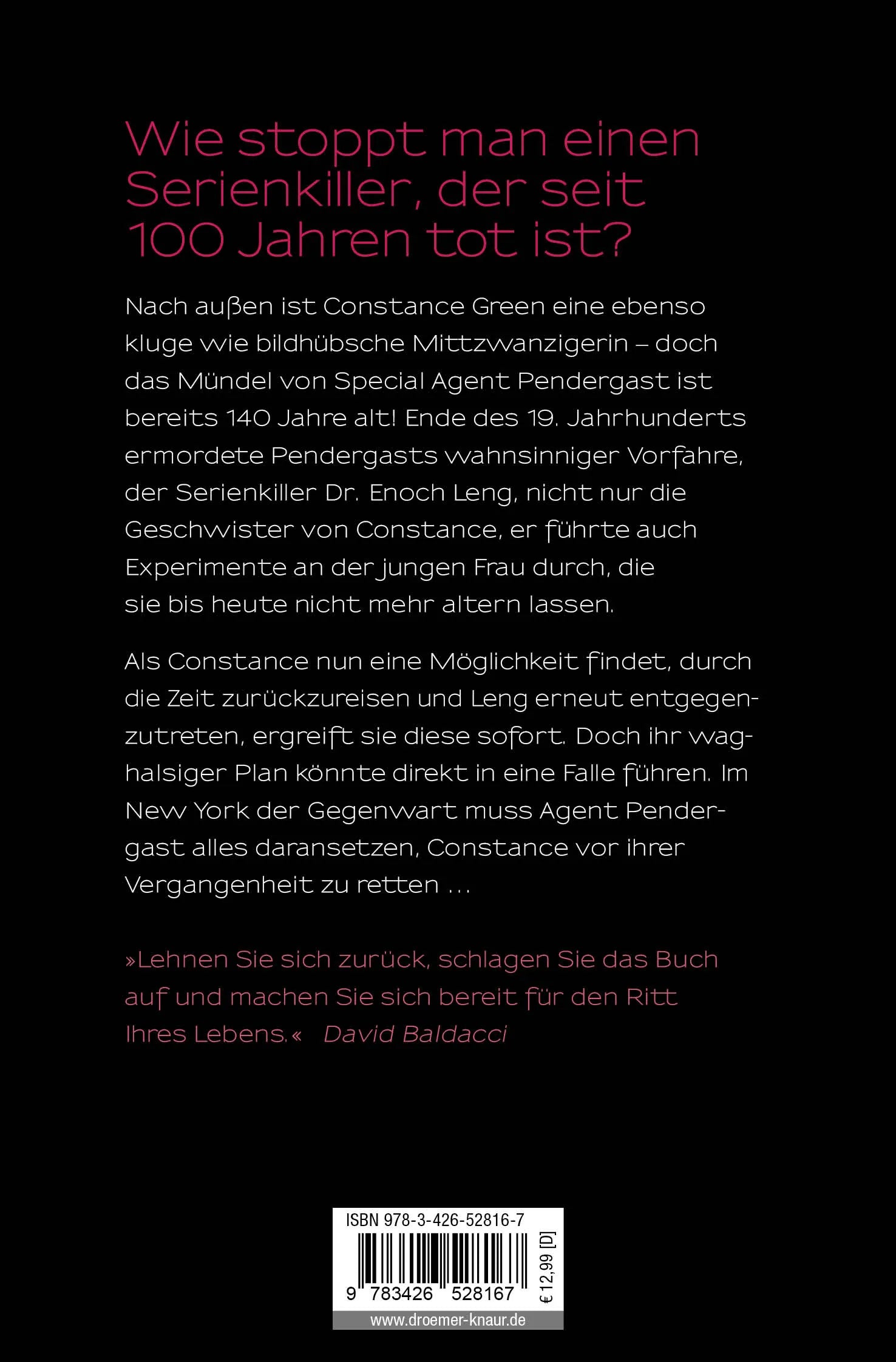 Buchrückseite von 'Death - Das Kabinett des Dr. Leng' mit Klappentext - Taschenbuch