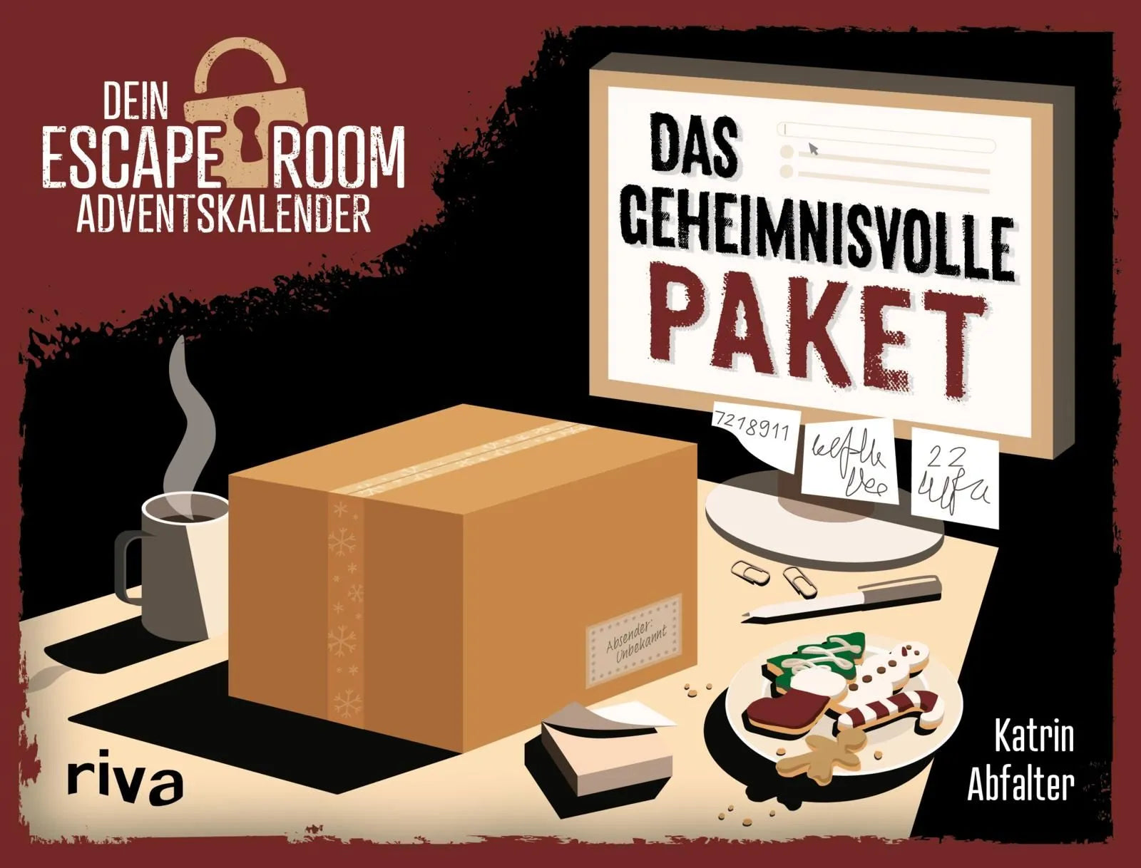 Cover: Dein Escape-Room-Adventskalender – Das geheimnisvolle Paket (Hardcover) von Katrin Abfalter