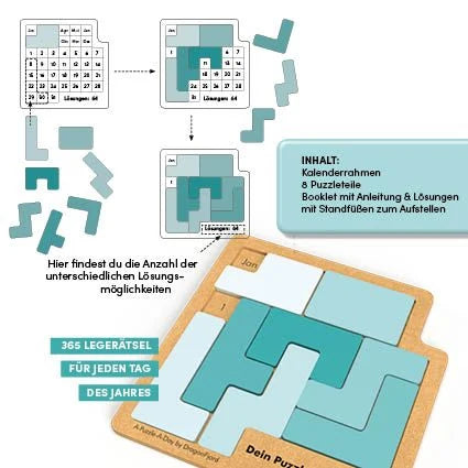 Dein Puzzle-Kalender. Lege das Datum – ein Rätsel für jeden Tag im Jahr – Ansicht