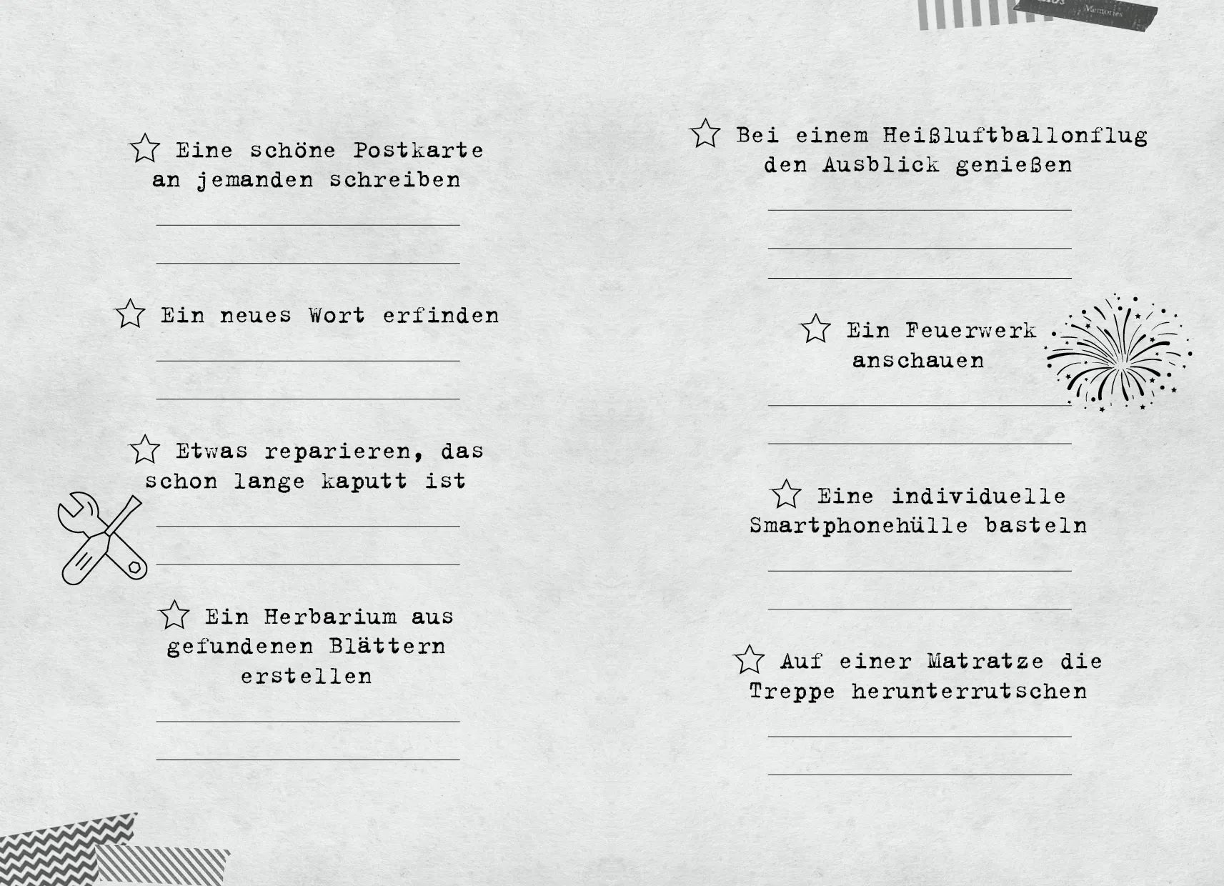 Innenansicht von 'Deine Bucket List für die Ferien' - Taschenbuch