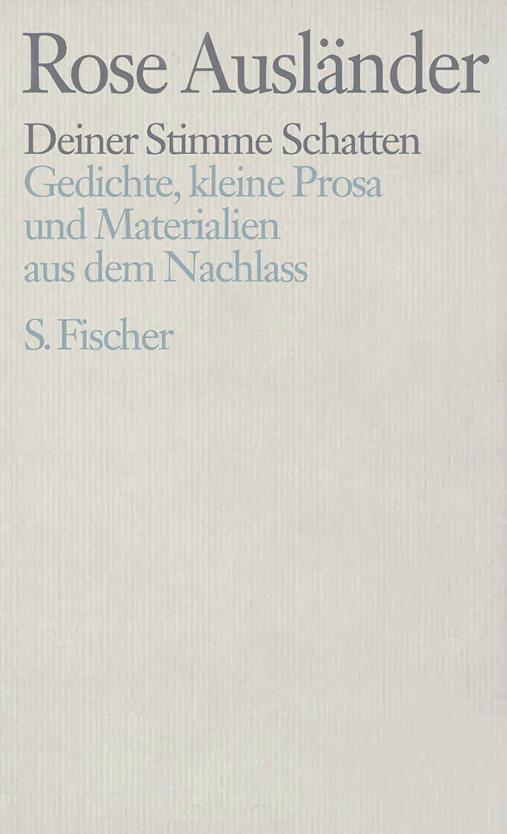 Buchcover von 'Deiner Stimme Schatten' - Gebundene Ausgabe von Rose Ausländer