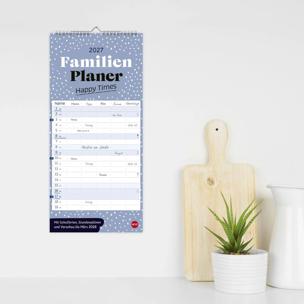 Deko-Familienplaner Happy Times 2027 – Ansicht