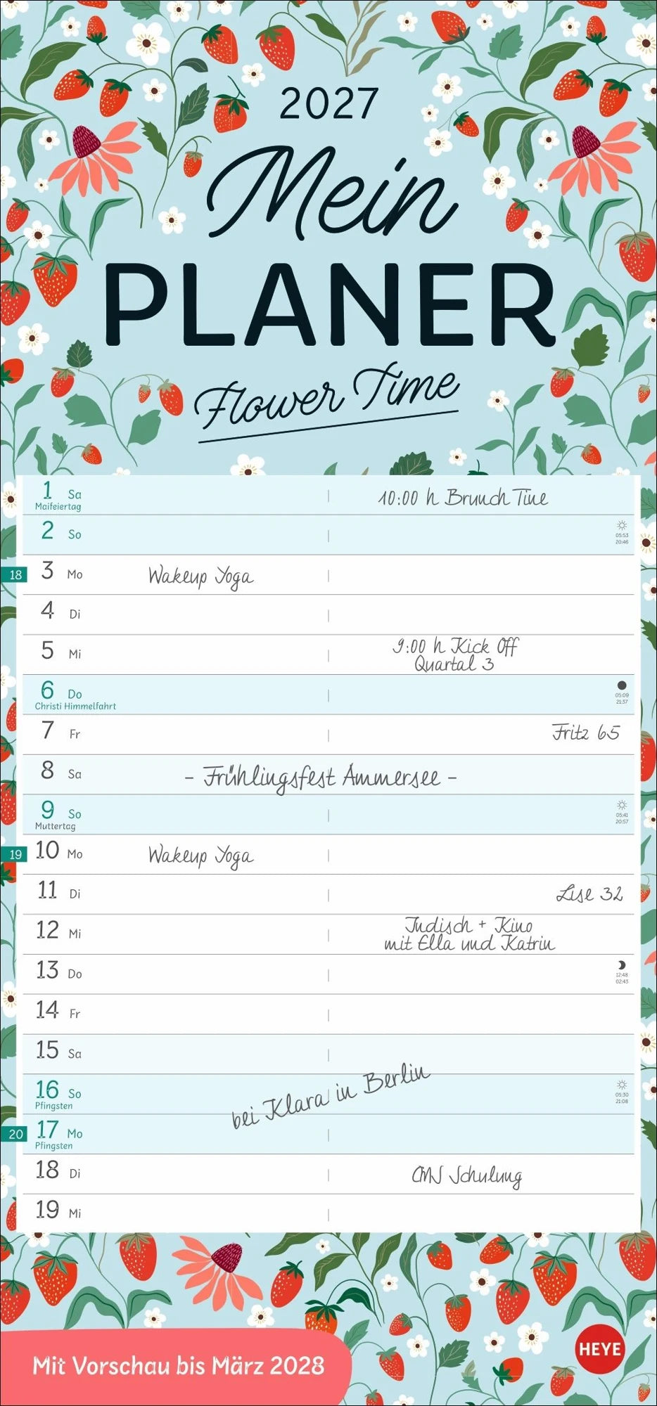 Wandkalender: Deko-Mein Planer Flower Time 2027