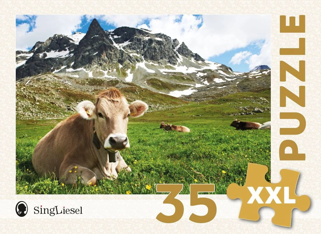 Puzzle: Demenz-Puzzle: Alpen. Das Demenz-Puzzle-Spiel mit 35 Puzzle-Teilen im XXL-Format.