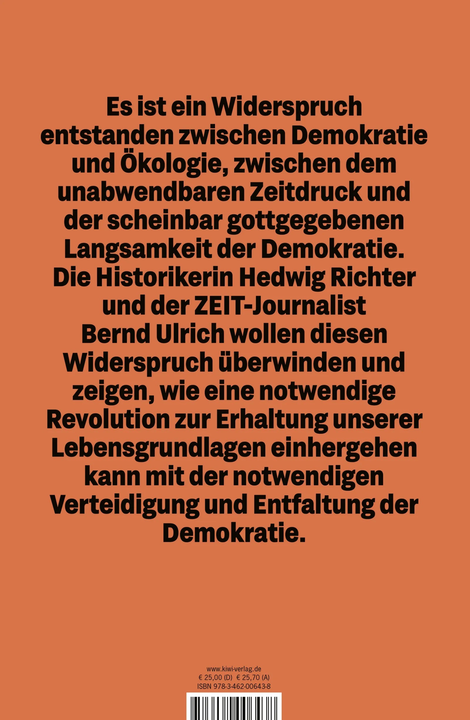 Buchrückseite von 'Demokratie und Revolution' mit Klappentext - Gebundene Ausgabe