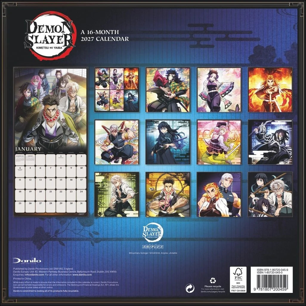 Demon Slayer Broschurkalender 2027 – Ansicht