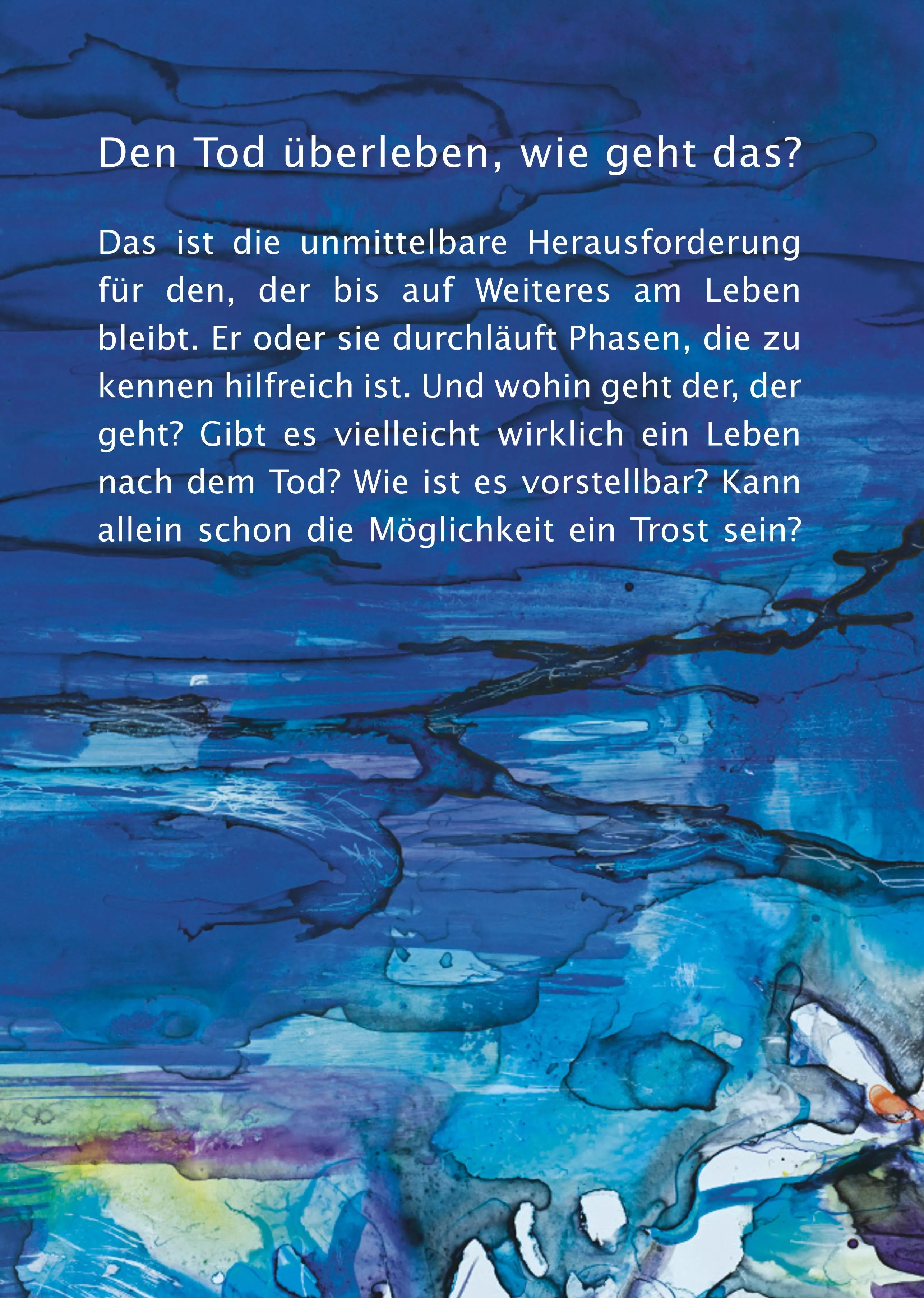 Buchrückseite von 'Den Tod überleben' mit Klappentext - Gebundene Ausgabe