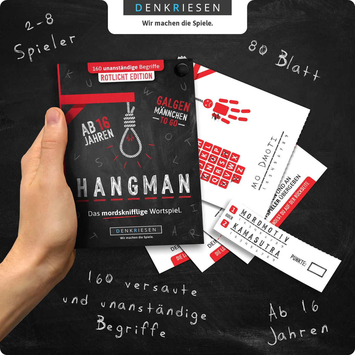 DENKRIESEN - HANGMAN® - ROTLICHT EDITION "Galgenmännchen TO GO" – Ansicht