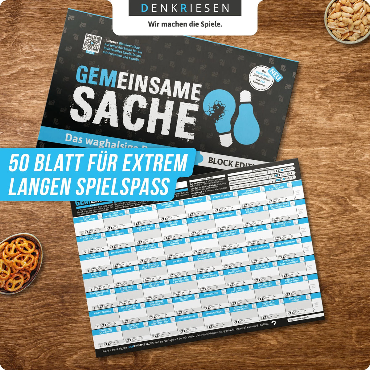 DENKRIESEN - PARTYFIEBER - GEMEINSAME SACHE Block Edition "Das waghalsige Partyspiel" – Ansicht