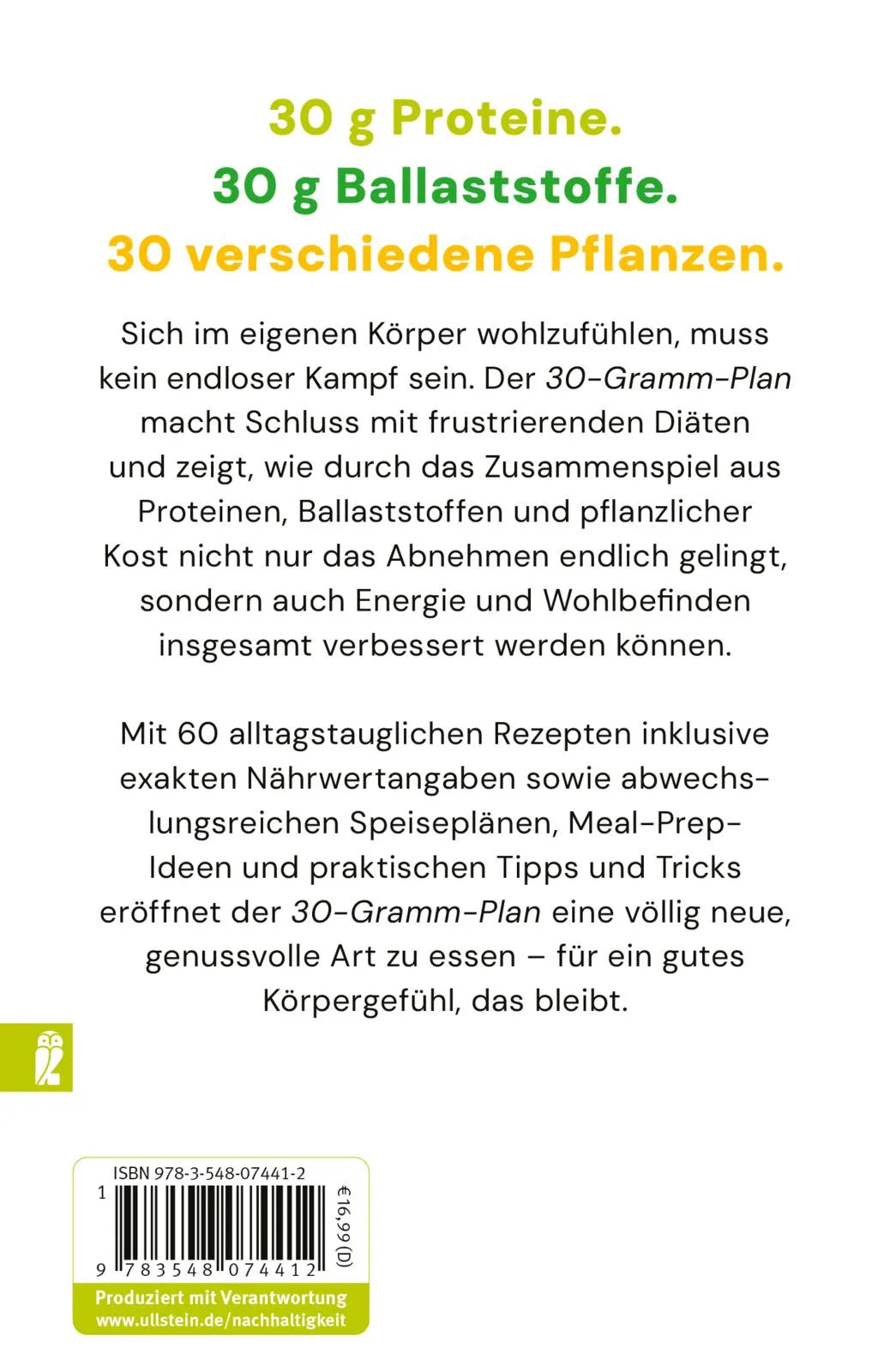 Rückseite: Der 30-Gramm-Plan (Taschenbuch)